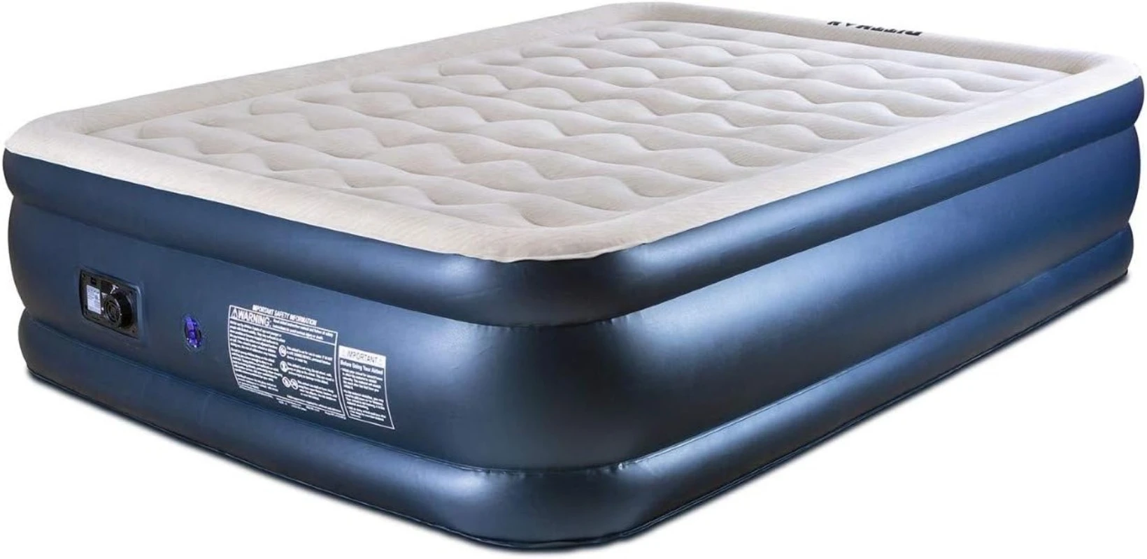 

Надувной матрас — для использования в помещении и на открытом воздухе со встроенным воздушным насосом, размер размера «queen-size», высота 20 дюймов, рисунок волнистой балки, Carry Ba