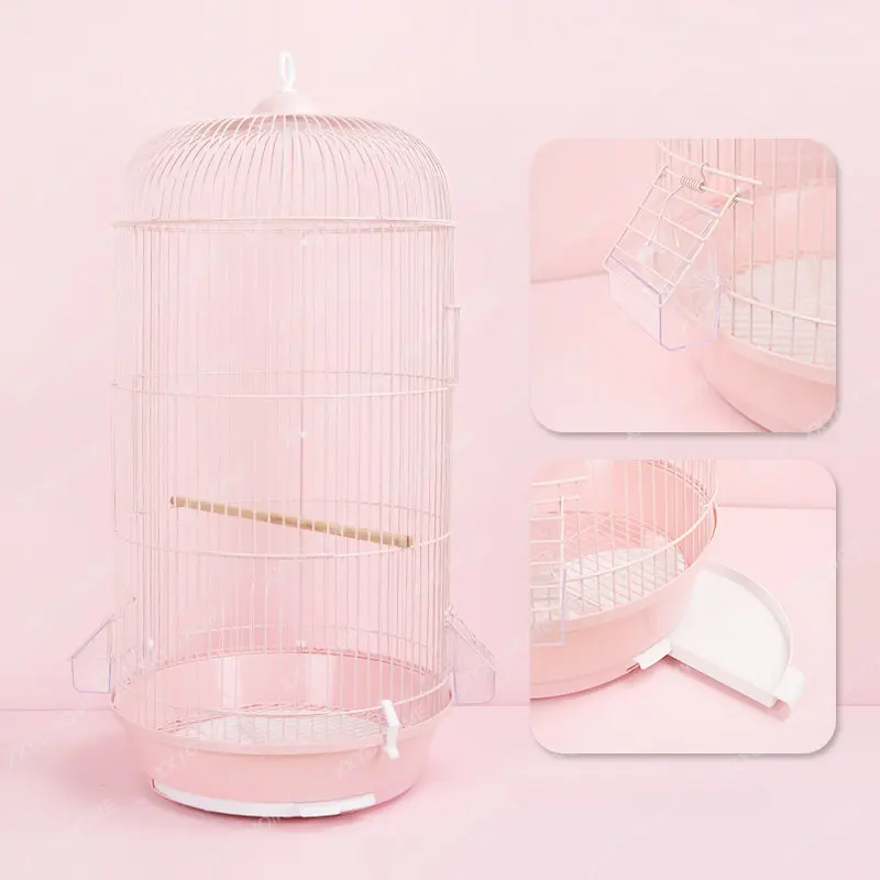 Luxury Parrot Bird Cage Big Brother Xuanfeng Tiger Skin Peony Special Cage Bold Escape-Proof Large Villa round Cage قفص قطط