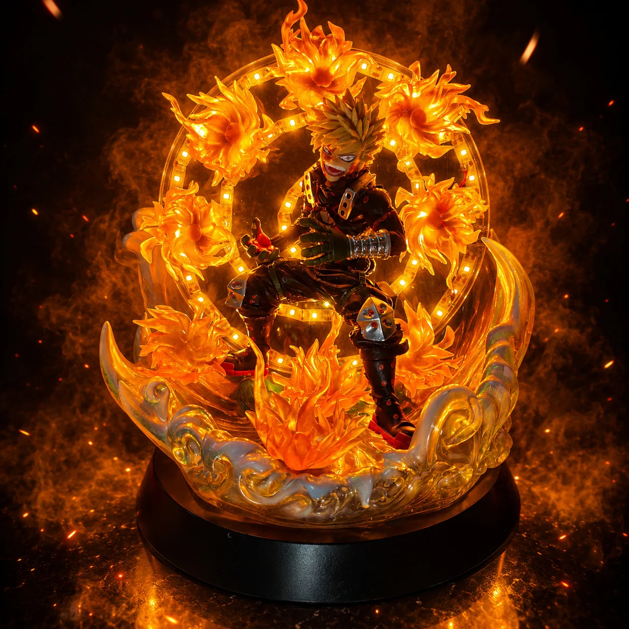 

My Hero Academia Anime Bakugou Katsuki DIY Led Fire Explosion Lamp Action Figures Boku no Hiro Akademia Model Figurine