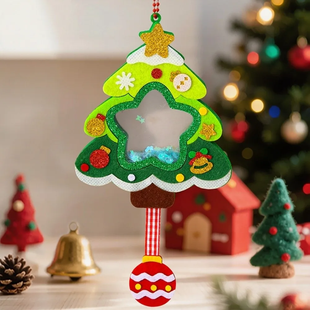 Christmas Wreath DIY Christmas Pendant Santa Claus Elk Xmas Non-Woven Charms Christmas Tree Snowman Shaking Sequins Christmas