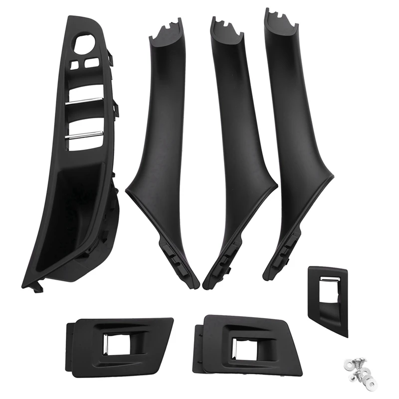 

2X Left Hand Drive For Bmw 5 Serie F10 F11 520 525 Car Interior Door Handle Inner Door Panel Pull Trim Cover(Black)