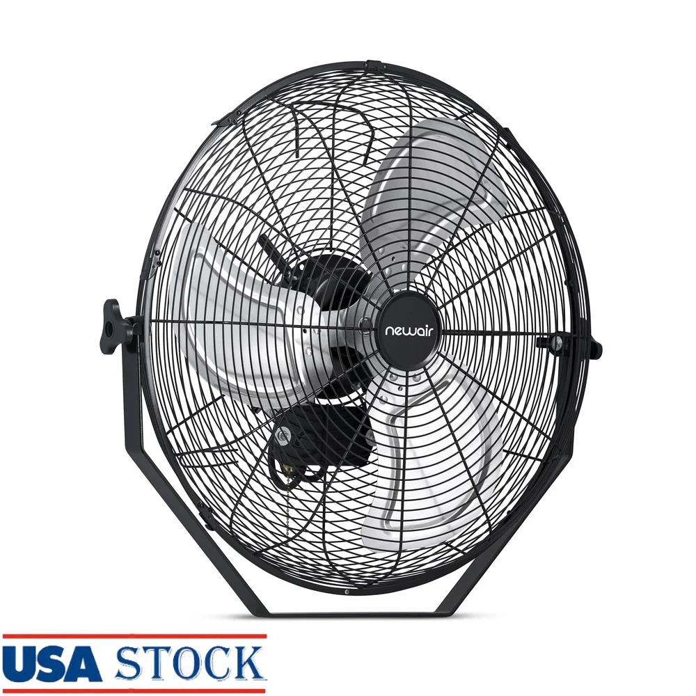 

18-дюймовый уличный высокоскоростной настенный вентилятор с 3 скоростями, регулируемым наклоном, IPX4, водонепроницаемость, прочная конструкция