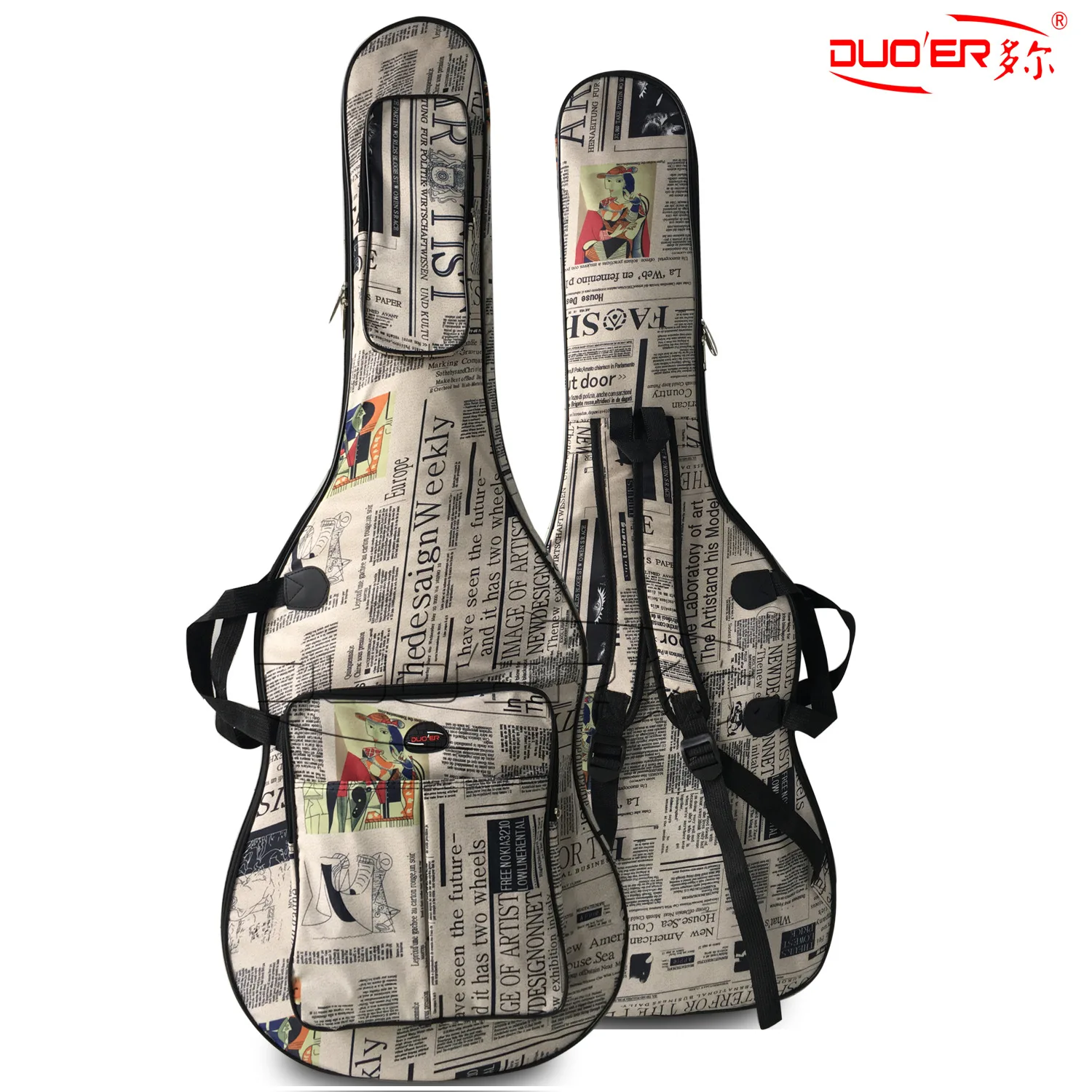 Oxford Fabric Electric Guitar Case Camouflage Electric Bass Double Straps 600D Thickening Waterproof Backpack