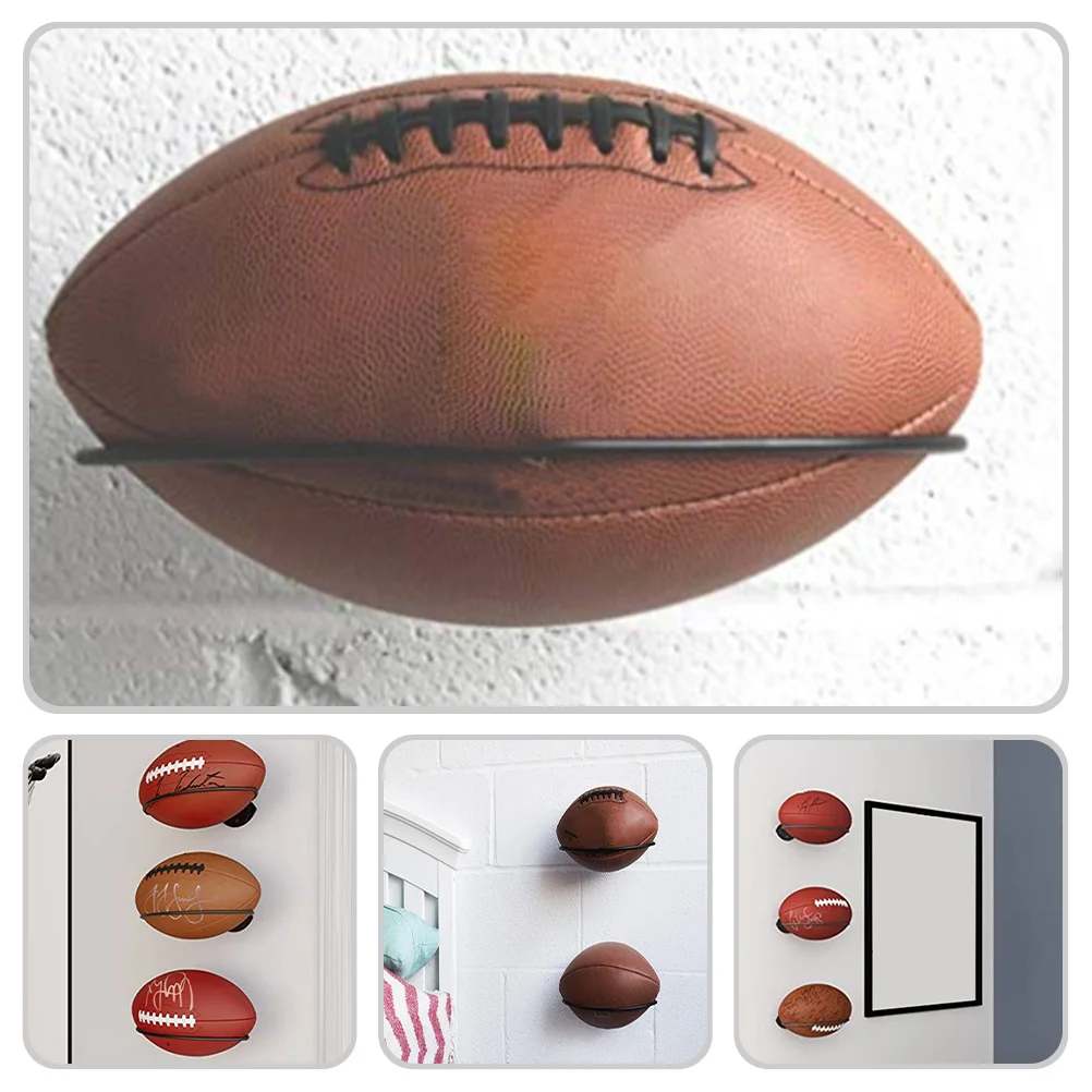 

2Pcs Basketball Display Holder Wall Mount Sports Ball Rack for Football Rugby Organize Hats and Balls Decorative Storage