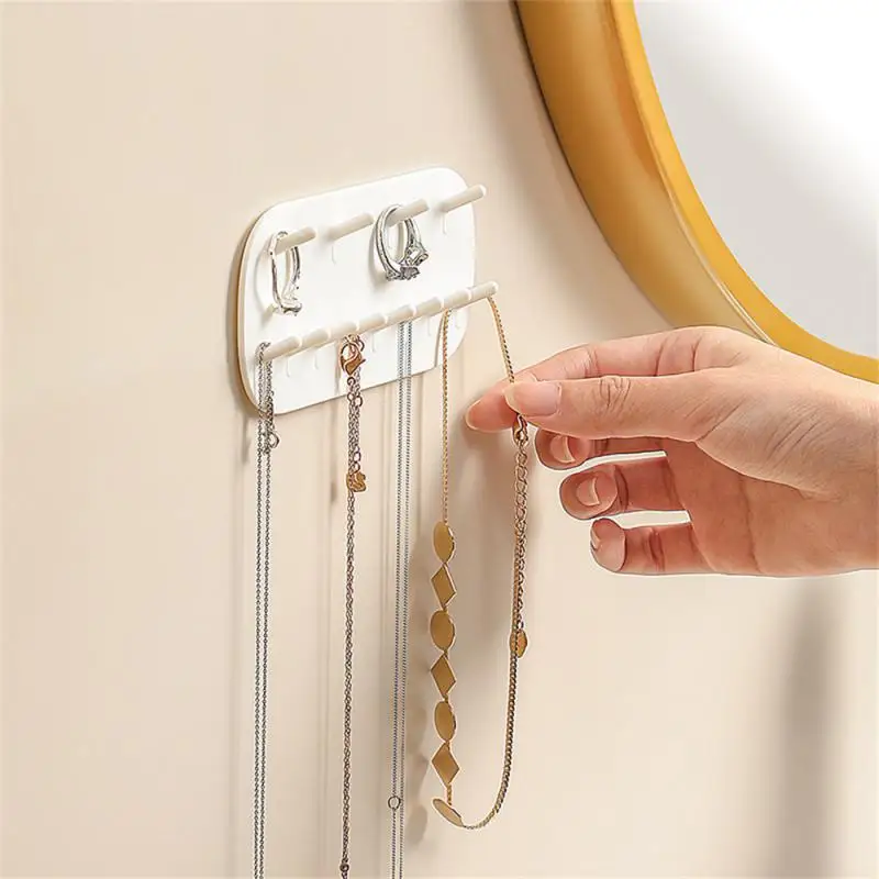 Adhesive Paste Wall Hanging Storage Jewelry Hooks Jewelry Display Organizer Earring Ring Necklace Hanger Holder Stand