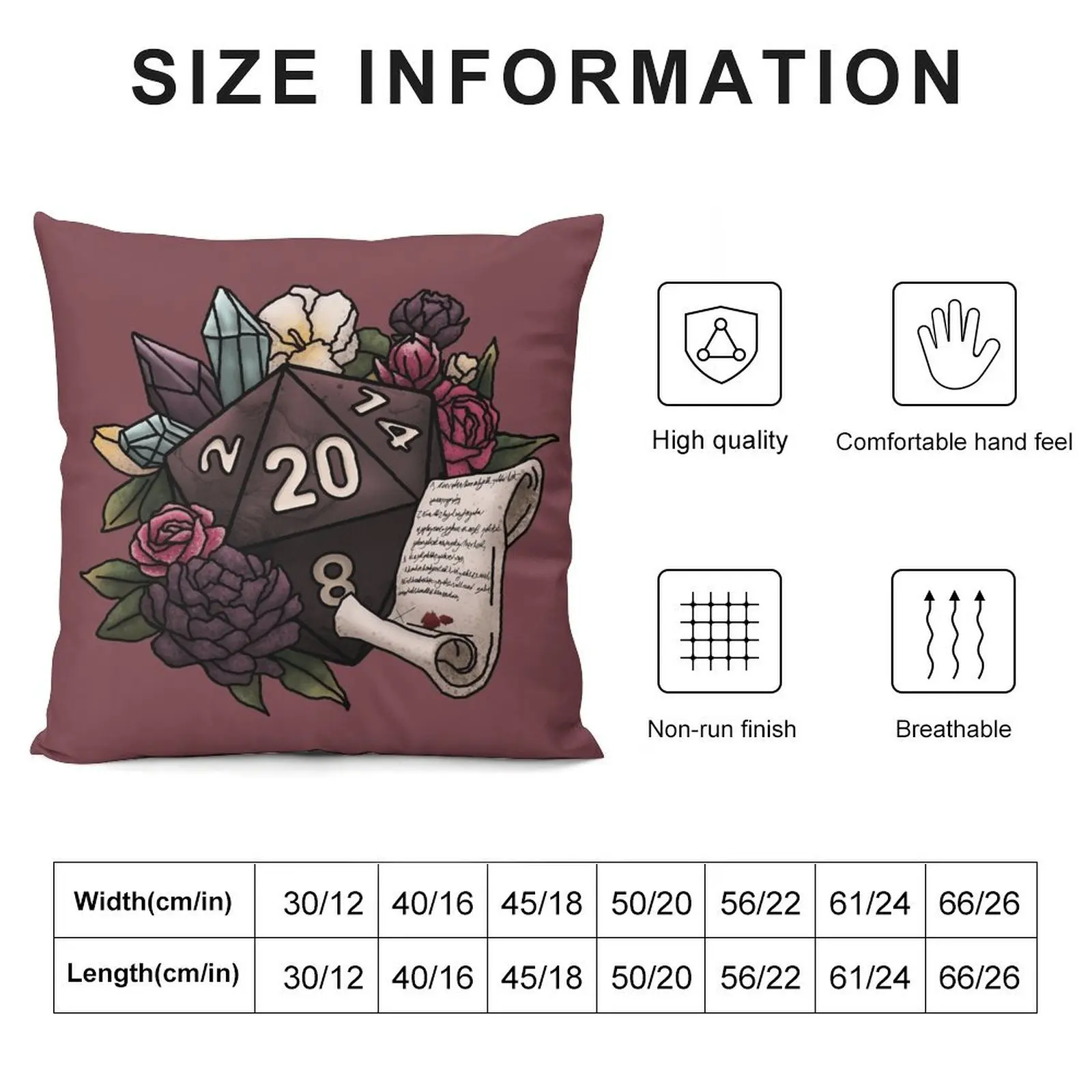 Warlock Class D20 - Tabletop Gaming Dice Throw Pillow Cushions covers for pillows pillow