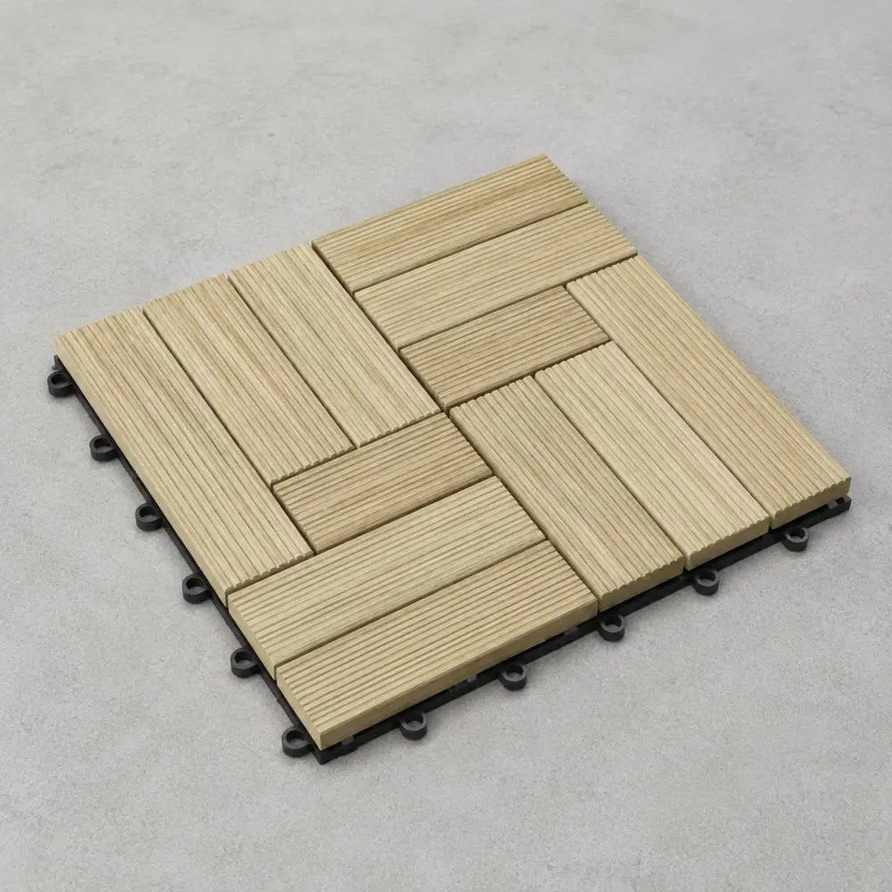 Afbeelding 7: 12 Groene terrastegels 50x50 cm – Buiten tegels van gres – Antislip, makkelijk schoon te maken – Voor tuin, balkon, patio, zwembad – Modern en duurzaam design