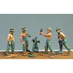 1/72 Scale Die-cast Resin Figure British Army Burma Expeditionary Army Mortar Squad Unpainted Free Shipping