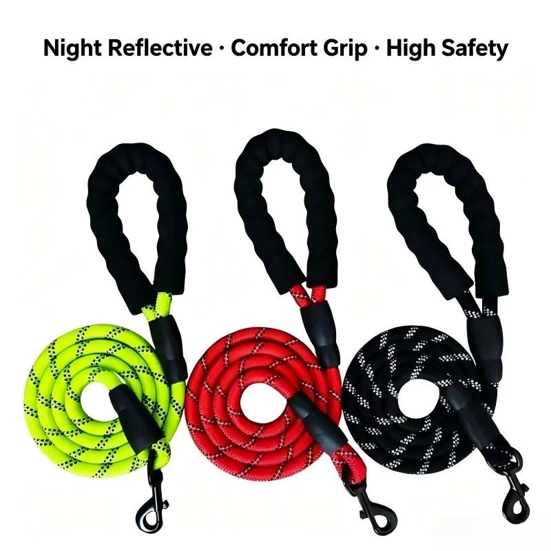 120/200CM Pet Reflective Dog Rope Nylon Traction Rope Explosion proof Rope Large Medium and Small Dog Walking Rope Pet Supplies