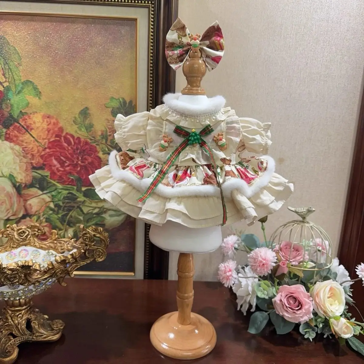

Рождественская одежда для куклы 17 см, наряд для куклы Лабу, дизайнерская роскошная рождественская одежда для куклы, французское классическое дворцовое платье, аксессуары для кукол
