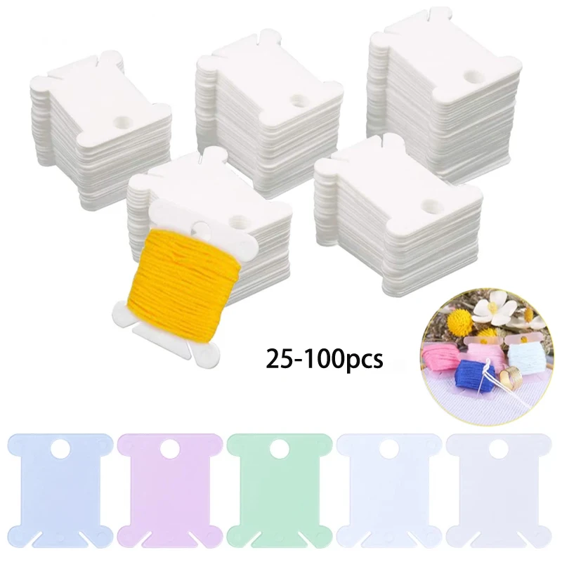 5-100pcs Embroidery Thread holder Floss Craft Bobbin Cross Stitch Storage Holder Plastic Sewing Thread Board Card Thread