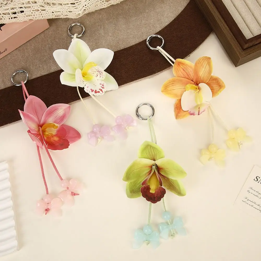 Porte-clés Orchidée Artificielle Tendance, Décoration de Sac à Dos, Pendentif de Sac à Fleurs Colorées, Accessoires de Sac à Dos, Cadeaux Décoratifs