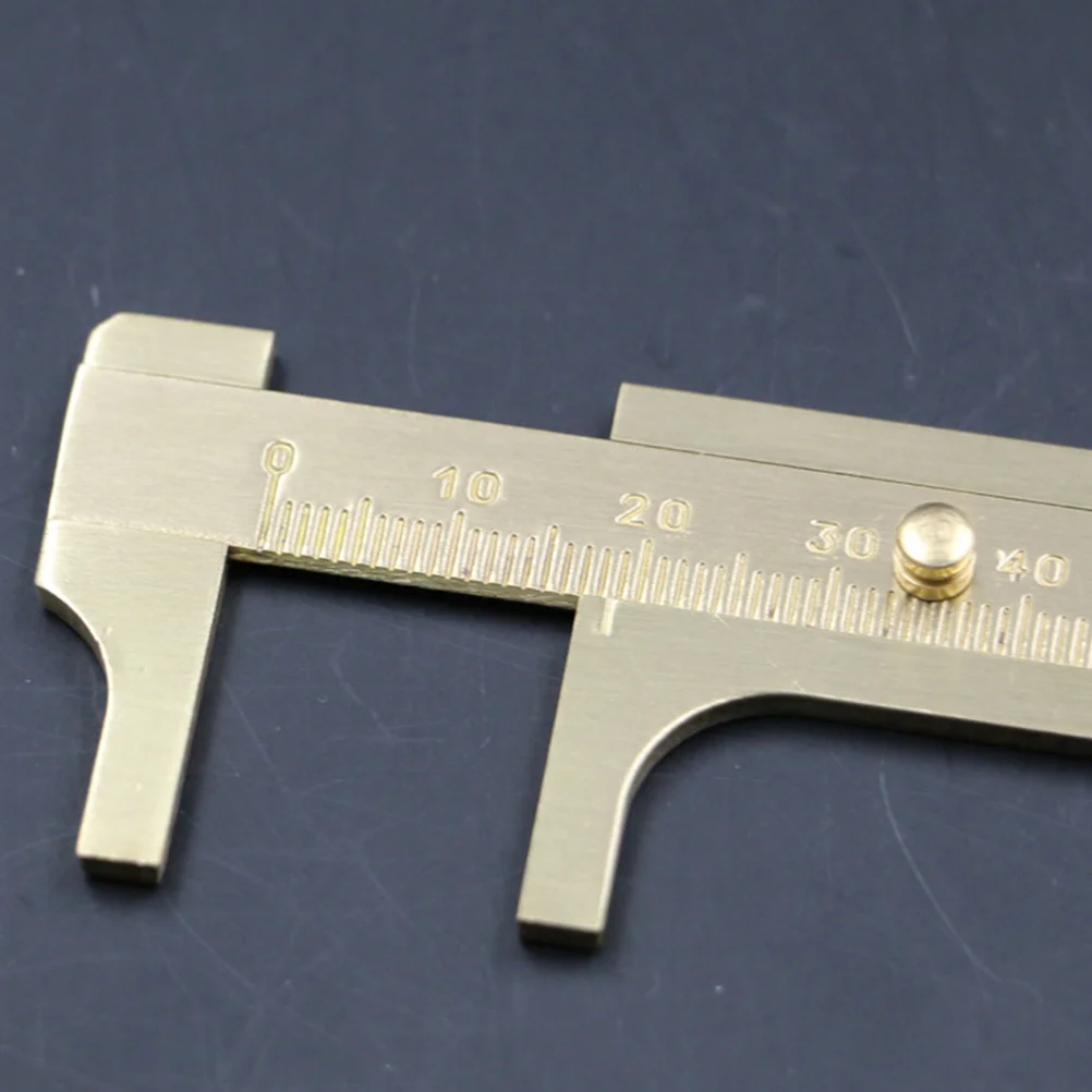 

Brass Vernier Caliper 100Mm Gold Mini Measuring Tool For Jewelry Gemstone Non-Magnetic Rustproof Scale Millimeter Marker