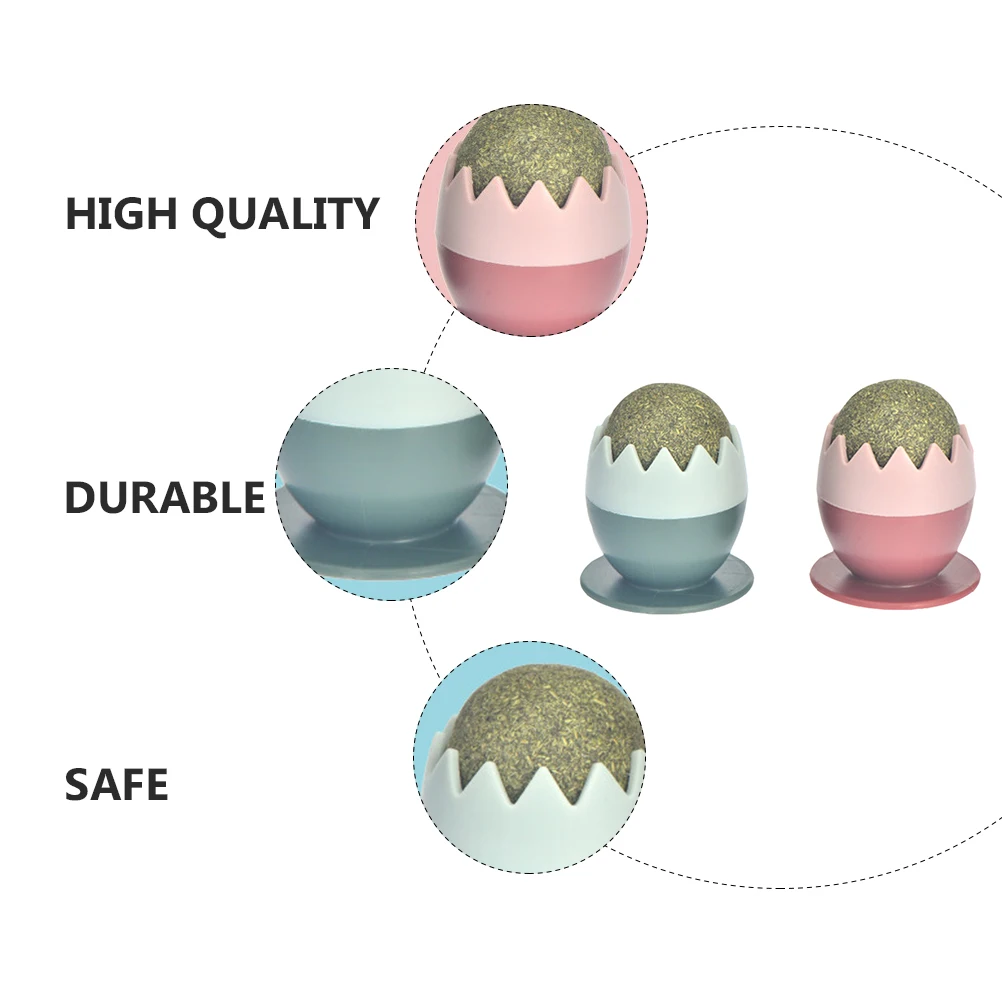 

2pcs Catnip Balls Eggs Shape Sticky Cat Toys Kitten Teeth Cleaning Edible Snacks Fun Playing Home Bedroom