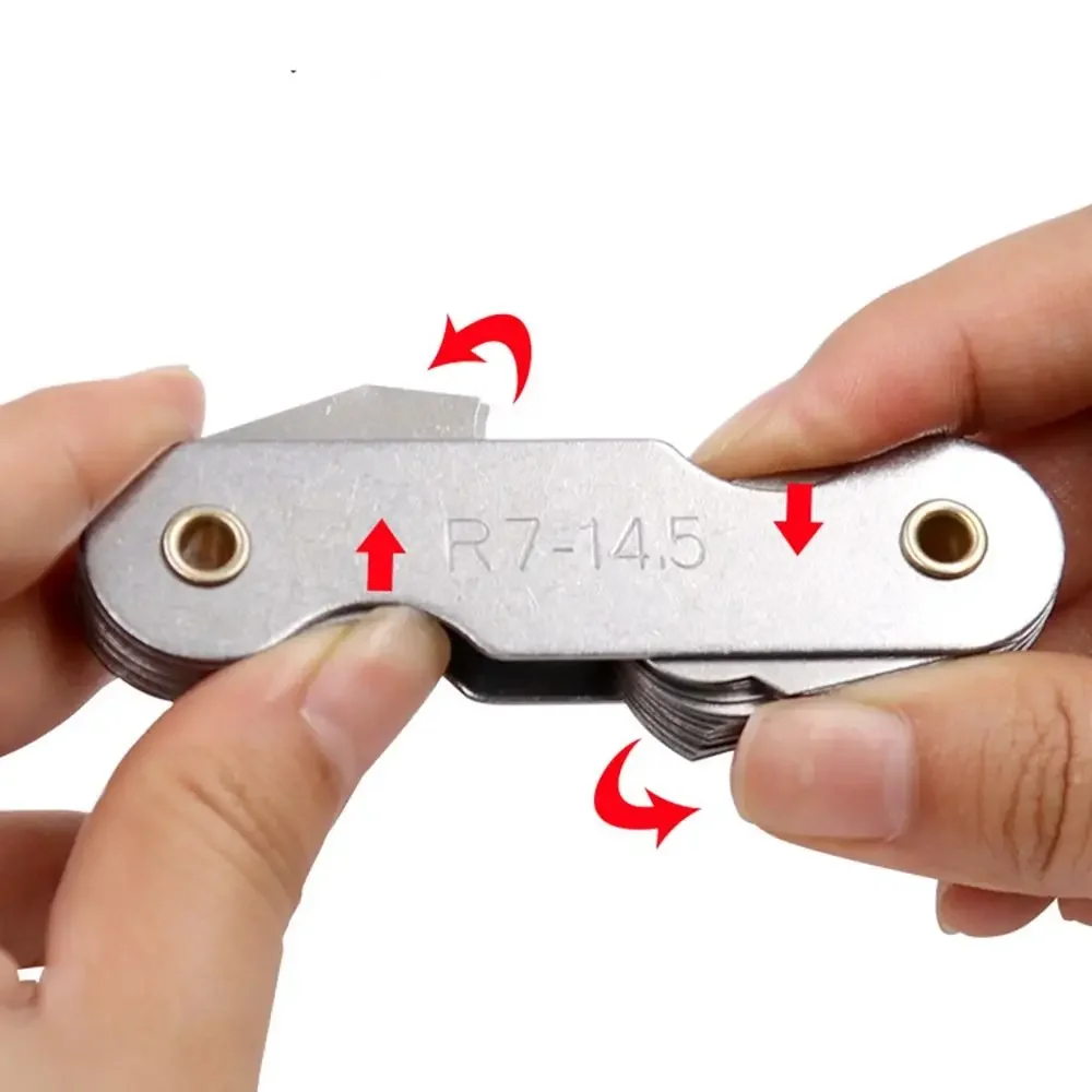 รัศมีแม่แบบ R gauge R1-6.5 7-14.5 15-25 26-80 รัศมีเกจแผ่น fillet gaug ภายนอกภายในเว้านูนเครื่องมือวัด