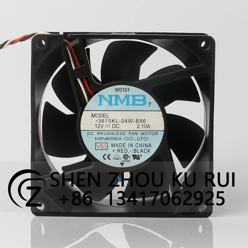 3615KL-04W-B86 Chassis Cooling Fan for NMB 9cm 9038 92x92x38mm 12V 2.10A Resistance Thermal Temperature Control