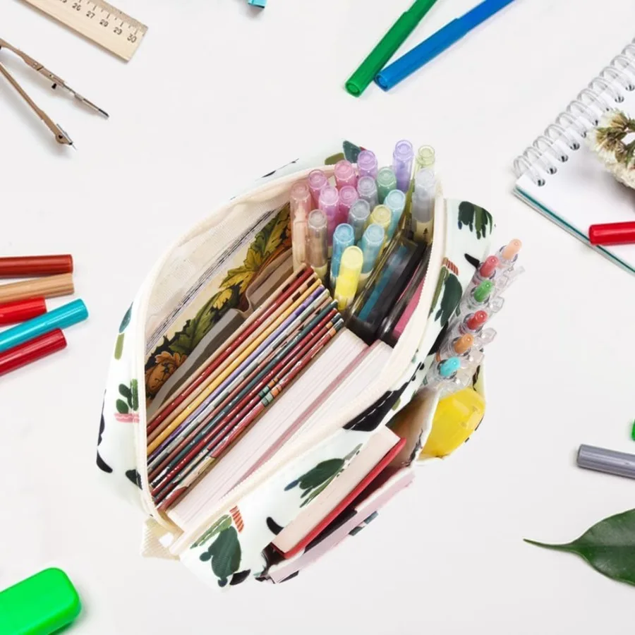 E-WEICHEN Multiple Pockets Portfolio Organizer with Zippered Makeup Bag Travel Essentials for Women Simple Waterproof Stationer