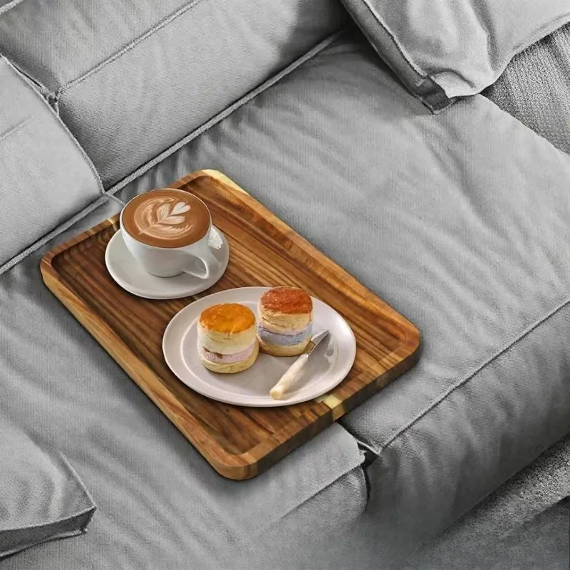 Solid wood sofa tray lazy chasing drama sofa snack tray can fix sofa fruit