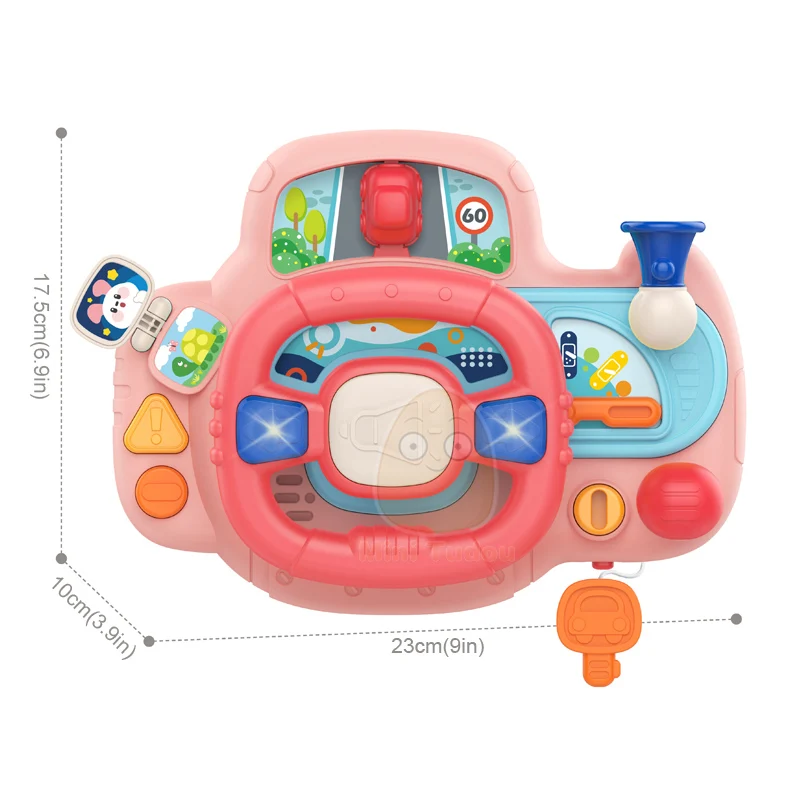 Volante simulacional para bebé, juguete eléctrico con música, luz, sonido, copiloto, cochecito, juego de escritorio, juguetes educativos tempranos para niños
