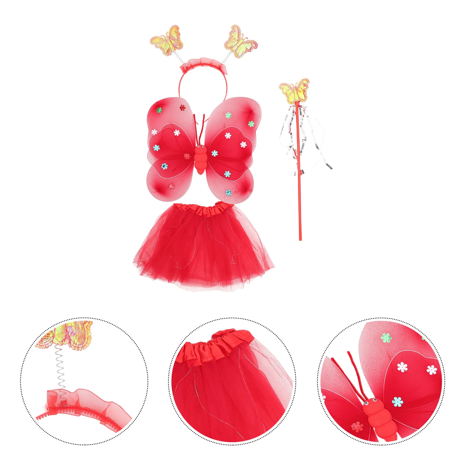 

Skirt Glowing Butterfly Wings 's Costume Wedding Fairy Wands Dress up Cosplay