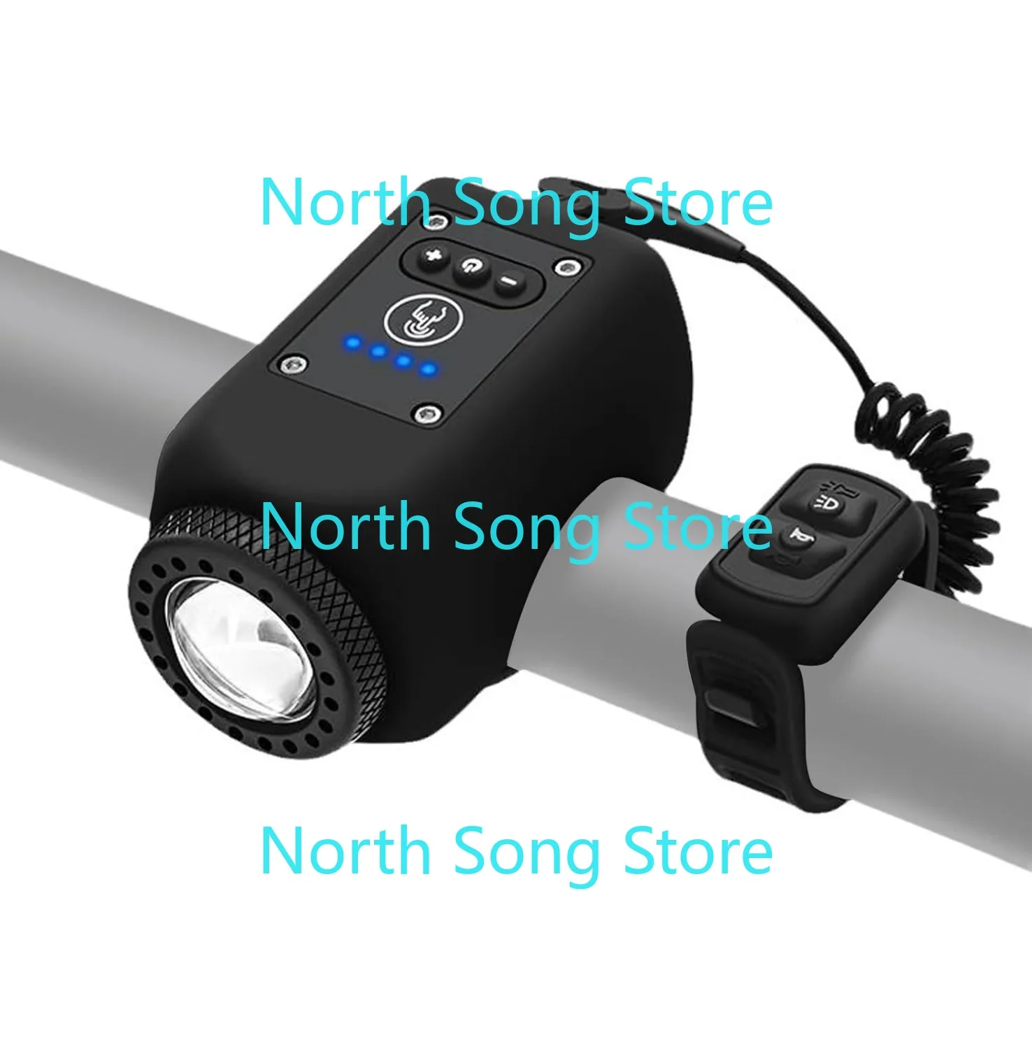 

Electric Bike Horn Bike Light 2 in 1, Bicycle Horn Bell with Wide Angle Floodlight, IPX5 Waterproof, 110db Loud Alarm