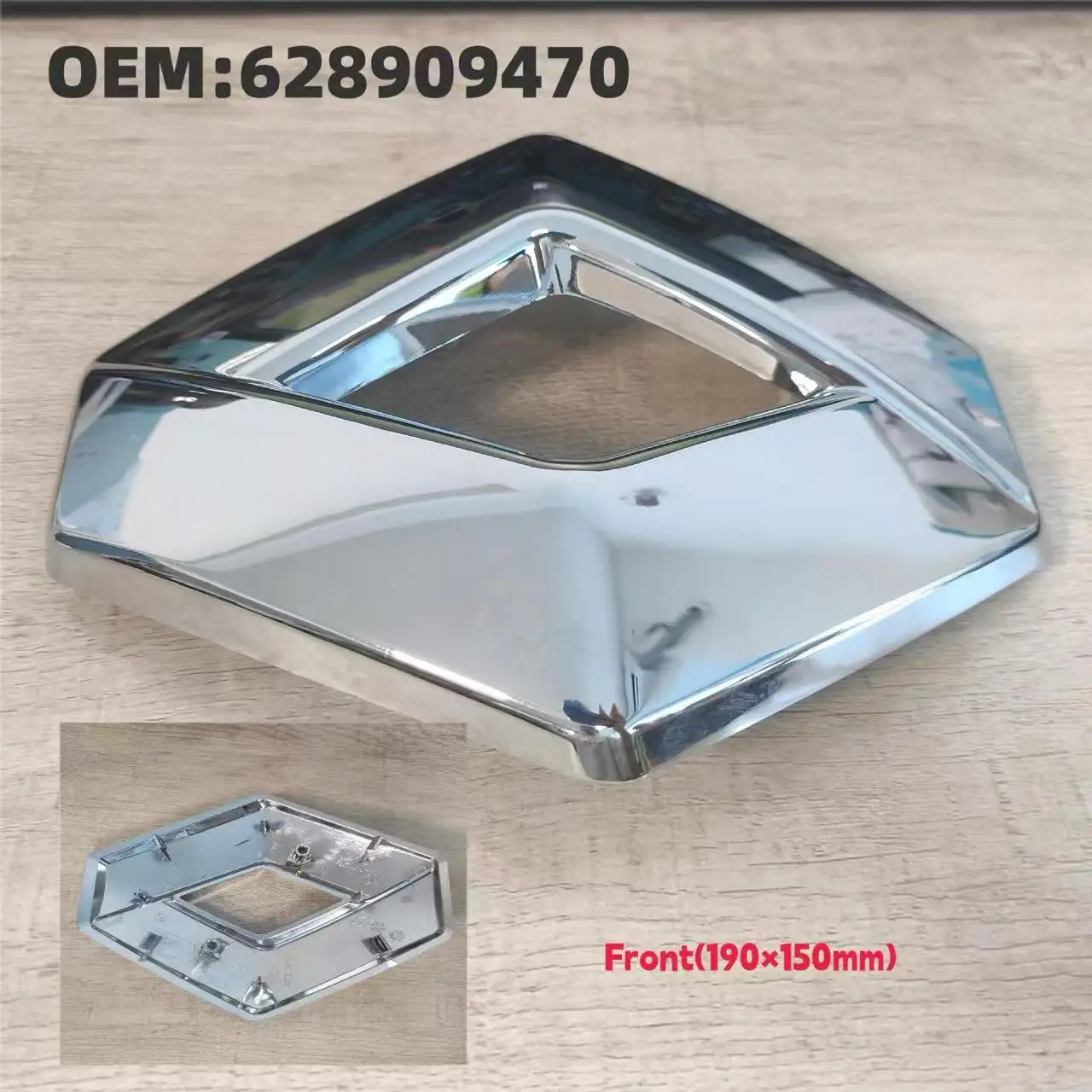 Emblema Delantero para Automóvil de 19x15cm, Plateado, OEM 628909470R, para Renault Megane Captur Clio 4 MK4 Fluence, Accesorios