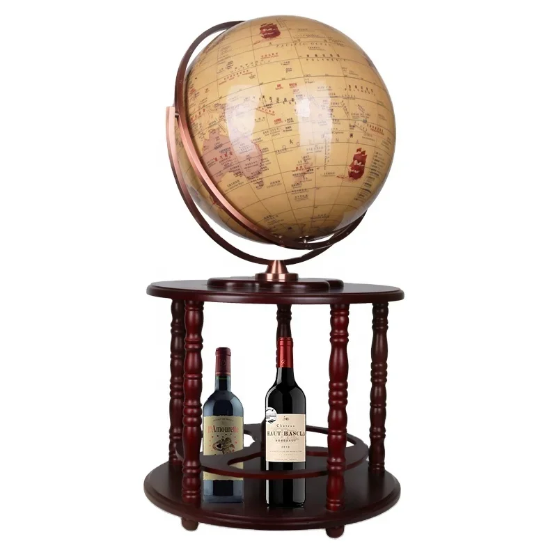 62cm Globo Terrest Big Size Large Detailed Wholesale Globe Bar Cabinet Cart Traditional Hidden Bar Inside World Globe Bar