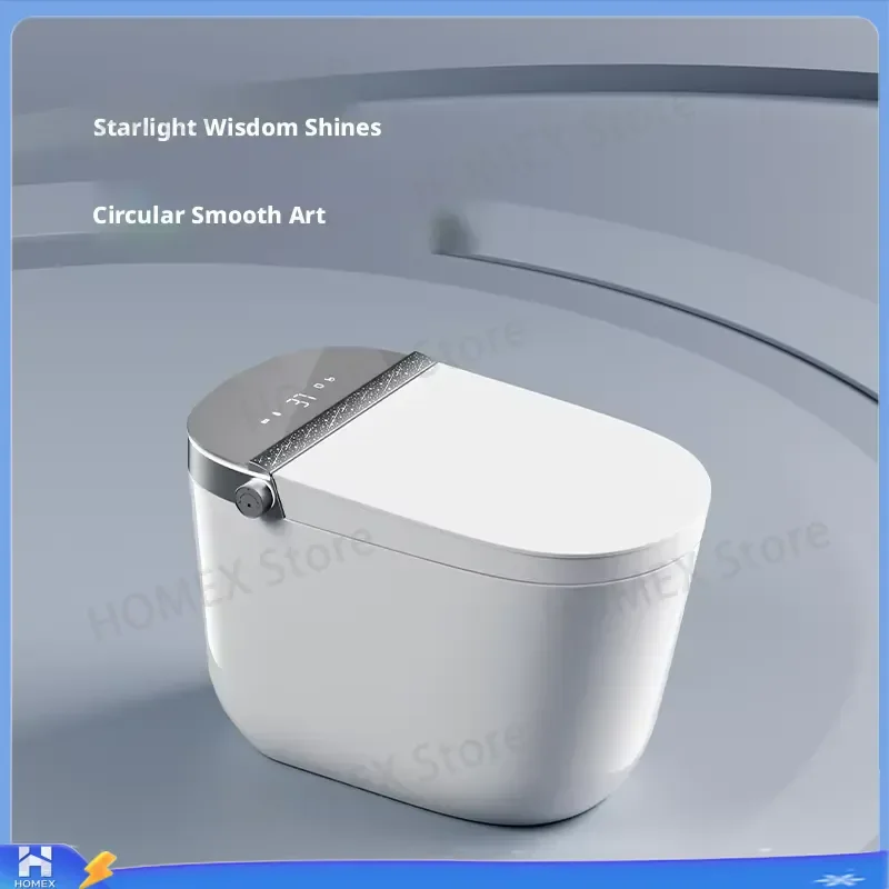 Smart Electric Ceramic Toilet with Heated Seat Remote Control S Trap Floor Mounted Modern Bidet WC Automatic Flush Bathroom