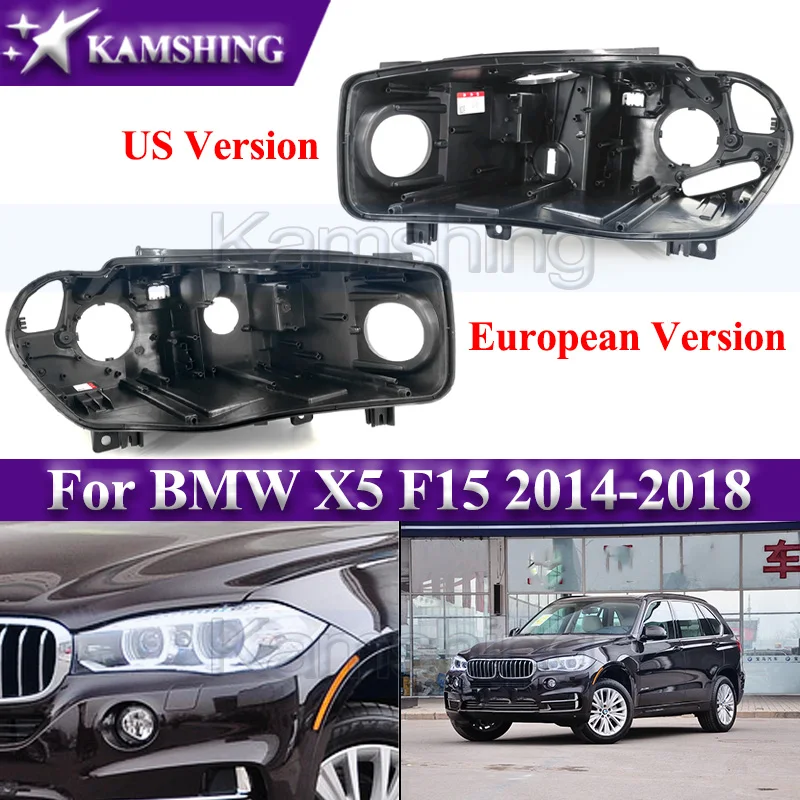 

Kamshing Front Headlight Base Cover For BMW X5 F15 2014-2018 Head Lamp Back House Headlamp Rear Shell