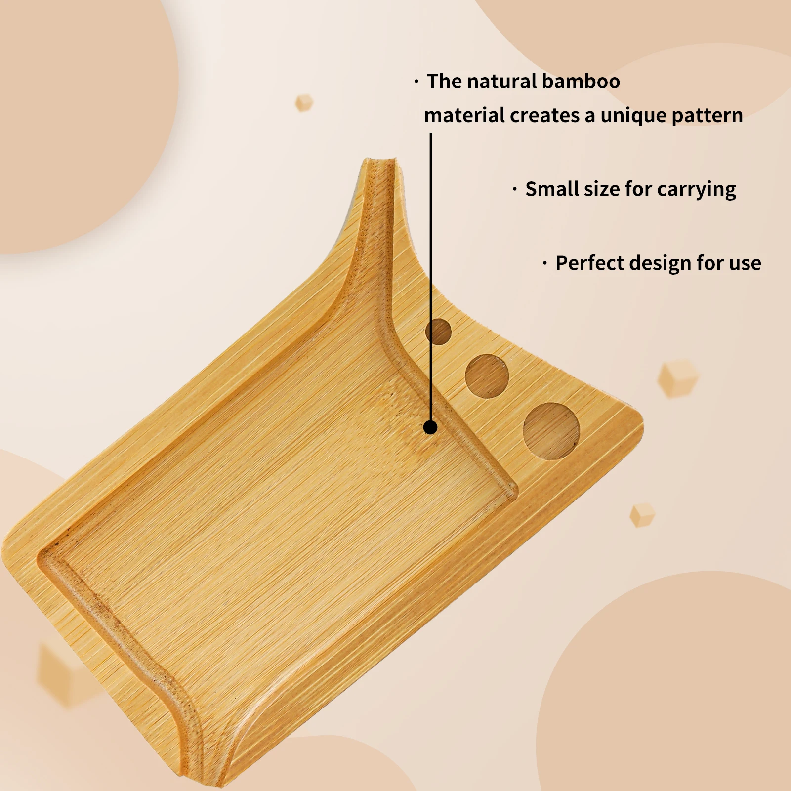 Bamboo Rolling Tray Small Wooden Rolling Trays Mini Rolling Surface Cigarette Tray with 1 Pre Rolled Cone and 1 Cleaning Brush