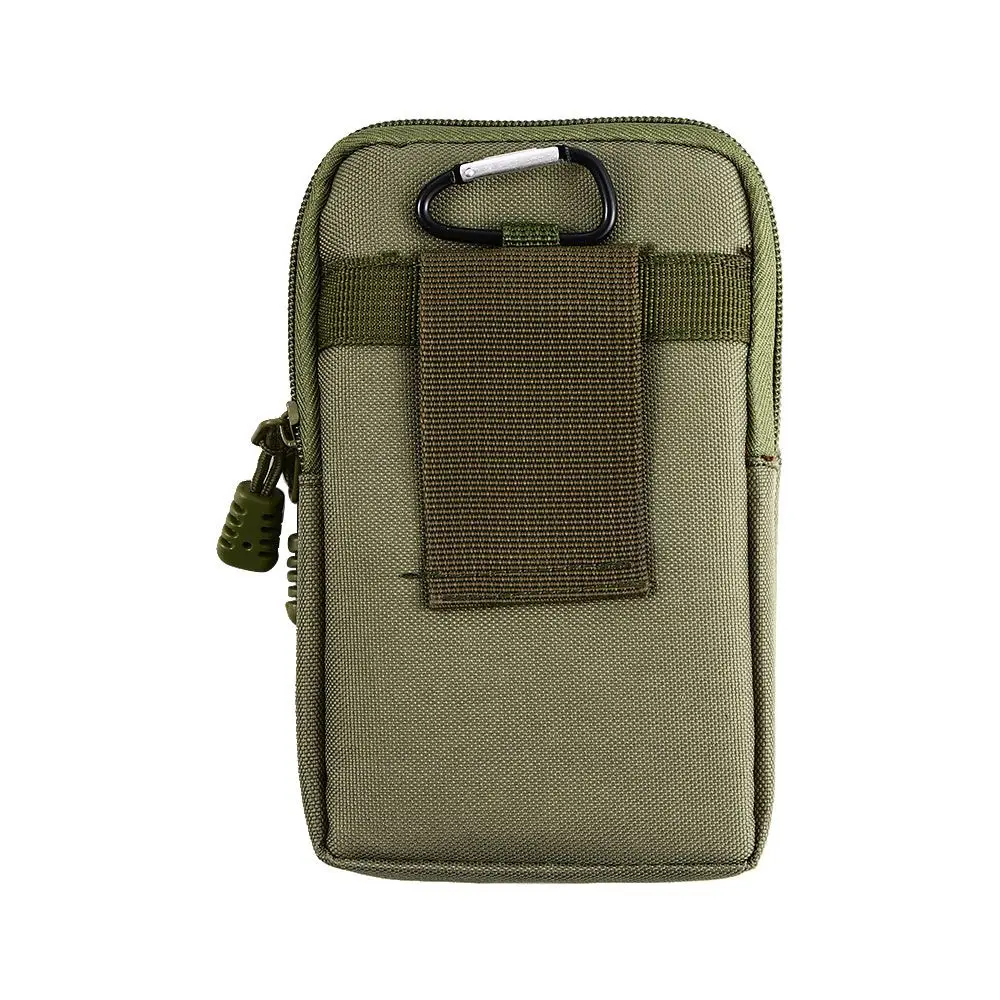 Camping Durable Khaki Single/Double Layer Nylon Colth Green Mobile Phone Bags EDC Molle Purse Belt Waist Bag Waist Fanny Pack