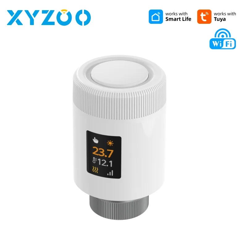 

Tuya smart Wifi radiator actuator tiny TRV programmable color screen thermostatic app remote temperature control alexa google