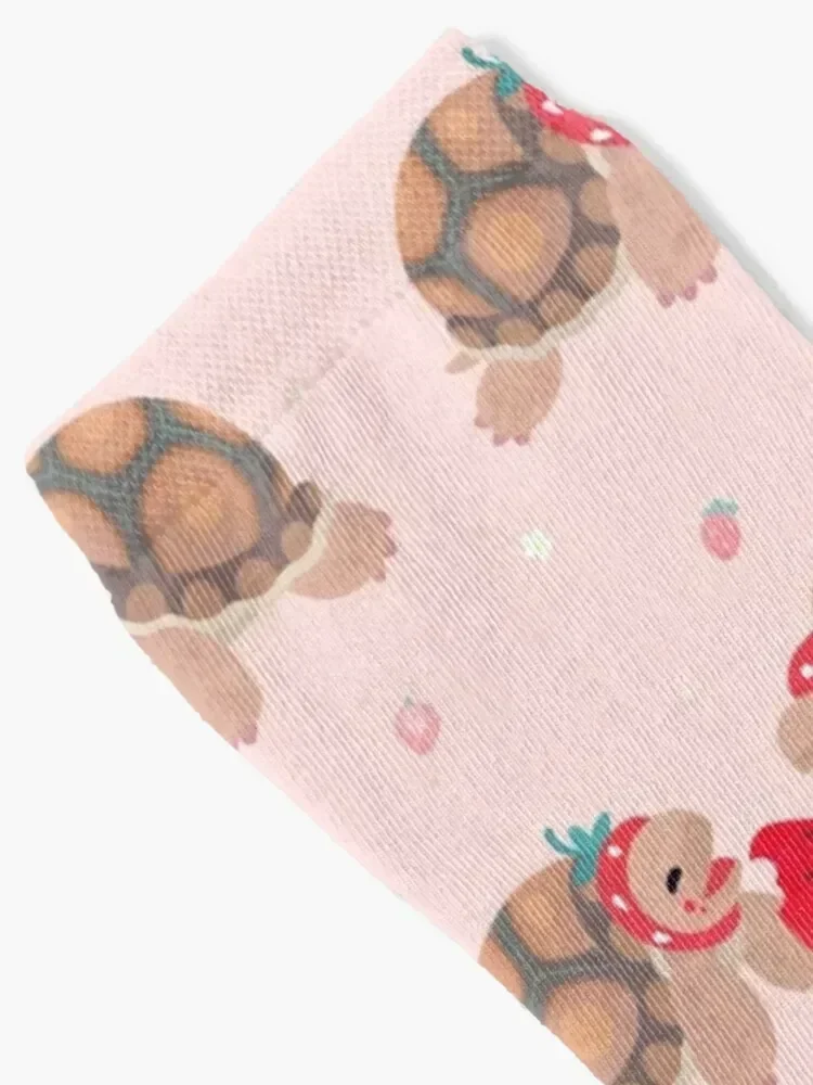 Tortoises love strawberries Socks Stockings man Rugby Children's anime Socks Men's Women's