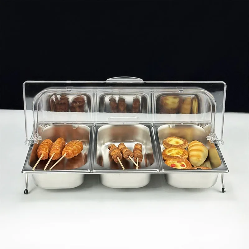 Hotel commercial buffet  grid with lid display plate braised vegetable cooked food braised cold vegetable sauce material box