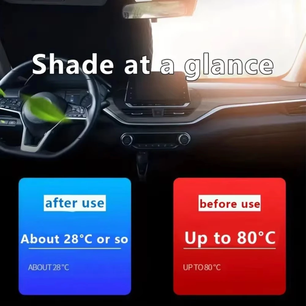 Faltbare Auto-Fenster-Sonnenschutzabdeckung Windschutzscheiben-Visier UV-Schutz Vorhang Styling-Zubehör – Detail 4