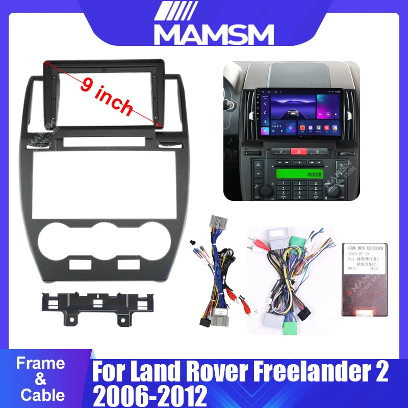 

MAMSM Car Frame for Land Rover Freelander 2 2006-2012 Dashboard Accessories Refitting Stereo 9 inch Car Fascia Panel Trim Kit