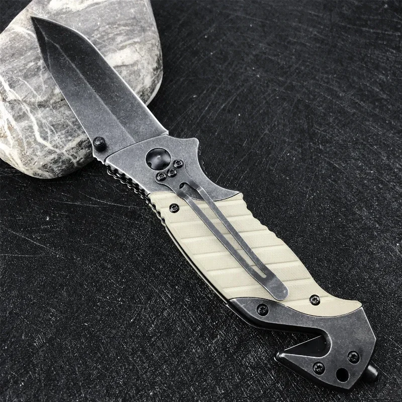 Lâmina dobrável faca de titânio militar acampamento ao ar livre resgate caça sobrevivência utilitário tático bolso ferramenta edc multi facas