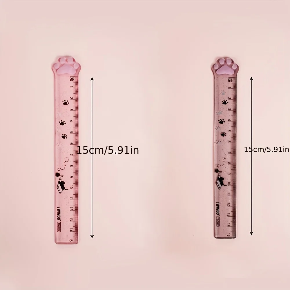 1pc Random Cat Claw Ruler for Student Creative Stationery Measuring