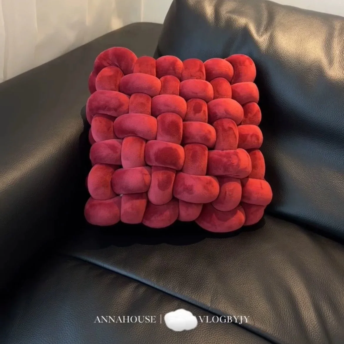 

Sofa cushion square braided backrest design sense small cushion