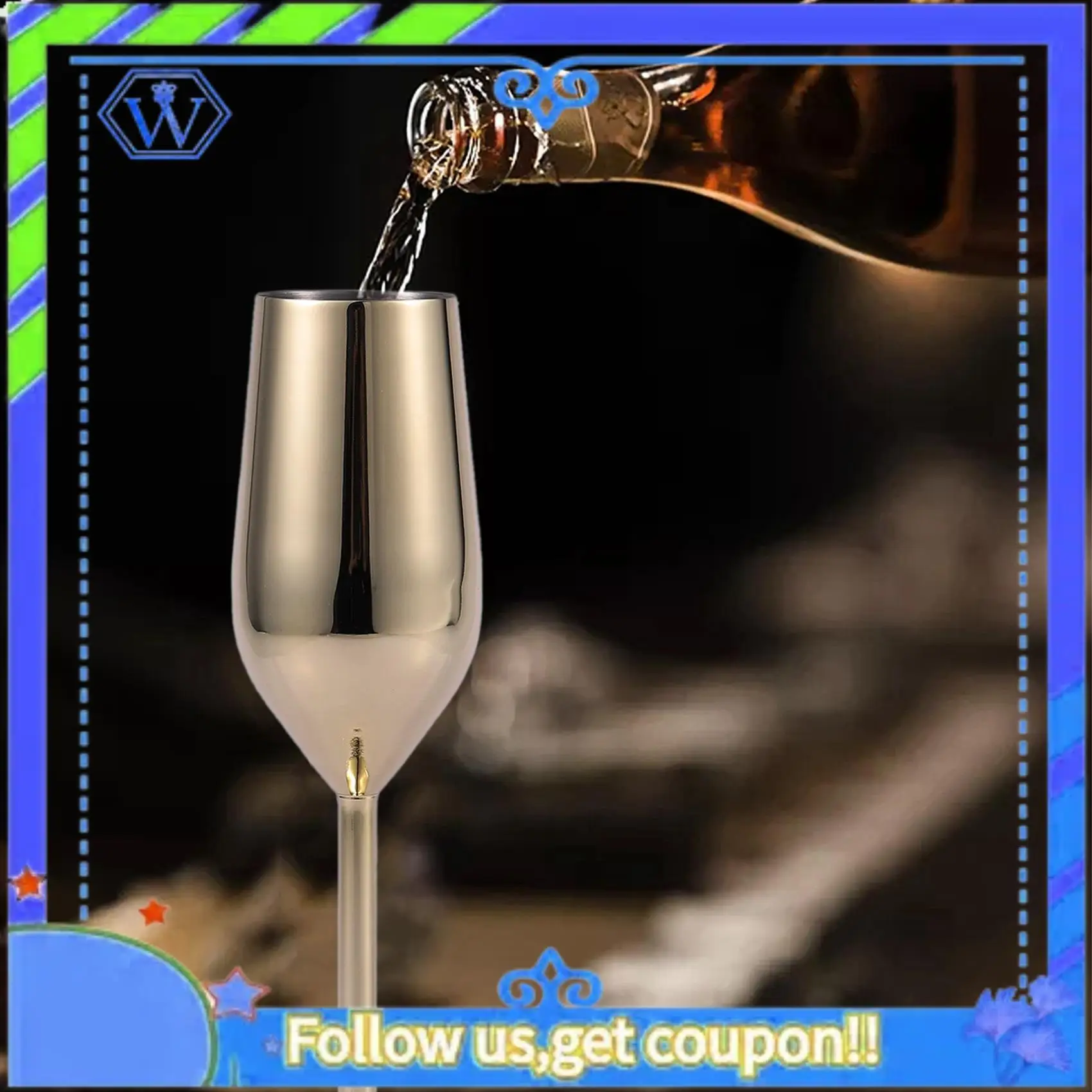 

A55P-6Pcs/Set Shatterproof Champagne Glasses Brushed Gold Wedding Toasting Champagne Flutes Drink Cup Party Marriage Wine