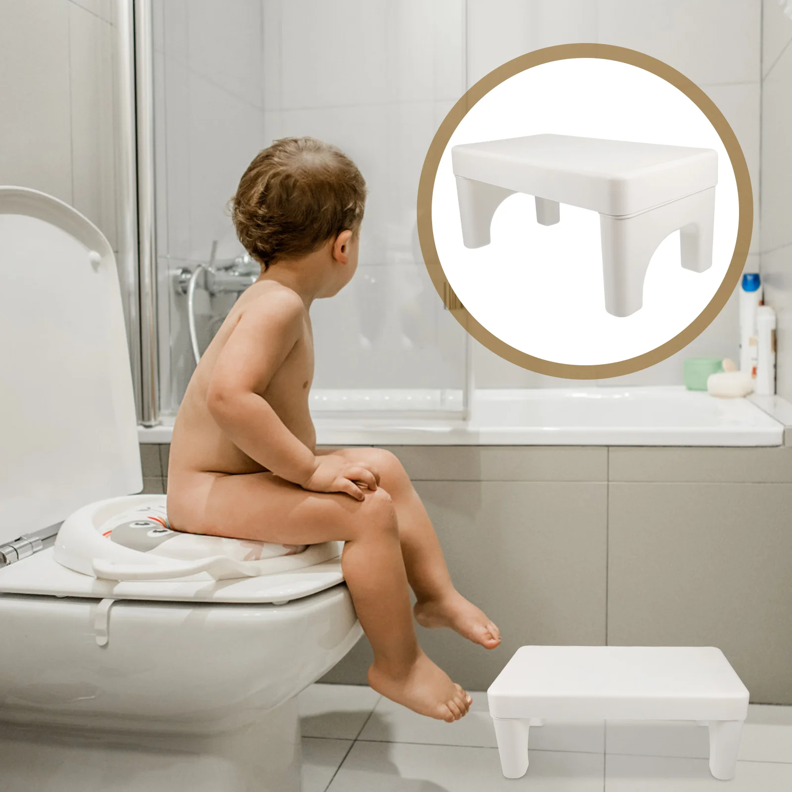 

Poop Stool for Bathroom Step Toilet Foot Adults Potty Foldable Posture Squatting