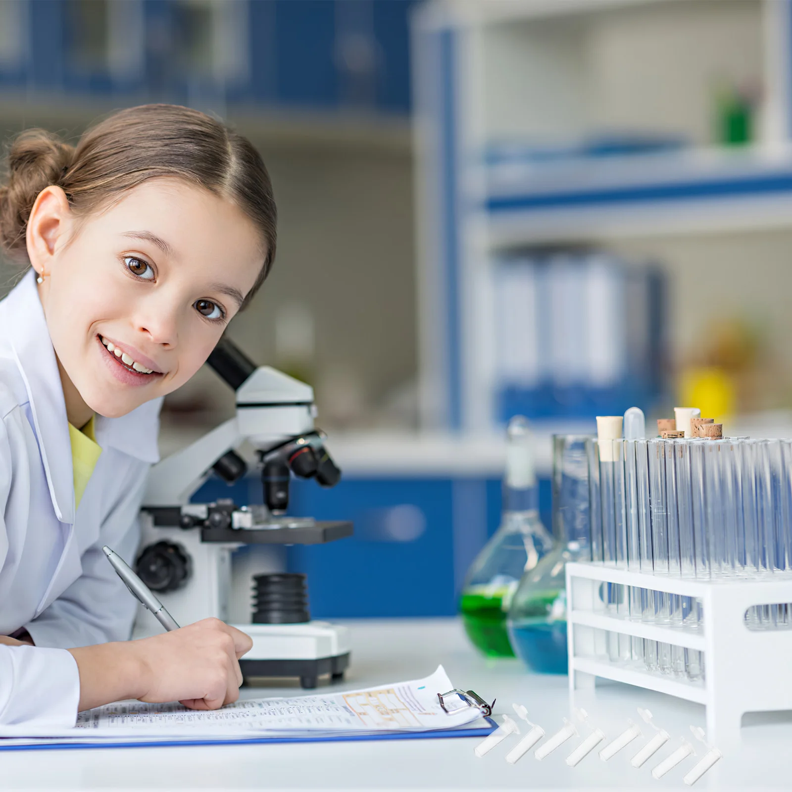 

500 Pcs Tube Plastic Portable Tubes Laboratory Small Conical Precision Sample Container with Caps