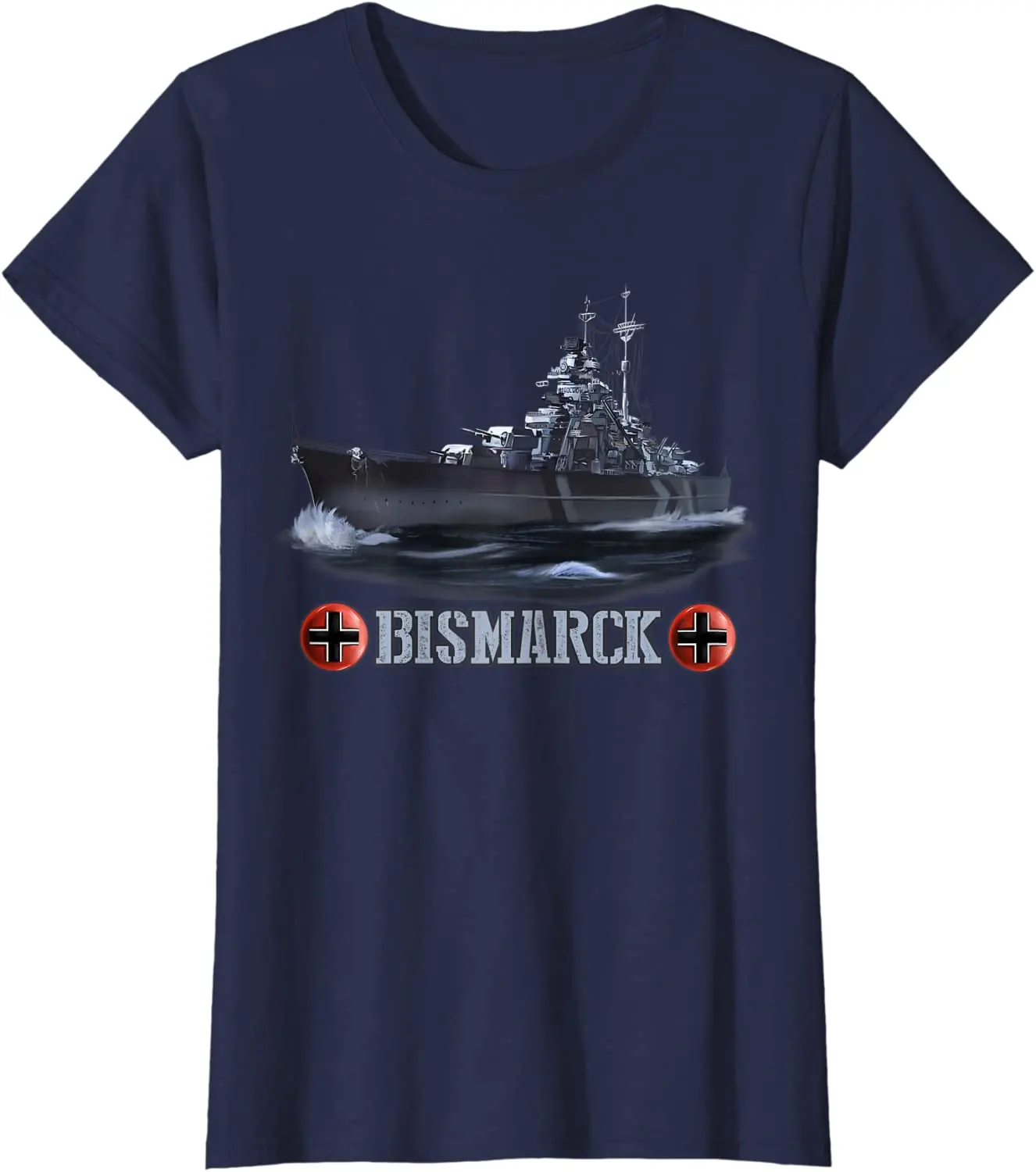 WWII German Naval Bismarck Battleship T-Shirt. Premium Cotton Short Sleeve O-Neck Mens T Shirt New S-3XL