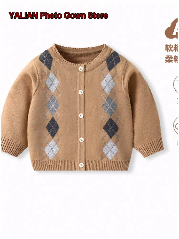 Boys Jacket Kids Knit Cardigan Open-Front Coat Baby Girl Outerwear for Autumn