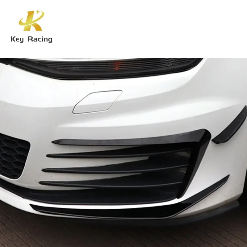 Car Front Bumper Fog Light Cover For Volkswagen Golf 7 MK7 GTI GTD 2013-2016 Front Side Vent Grille Cover Wind Knife Canard Fins view 6
