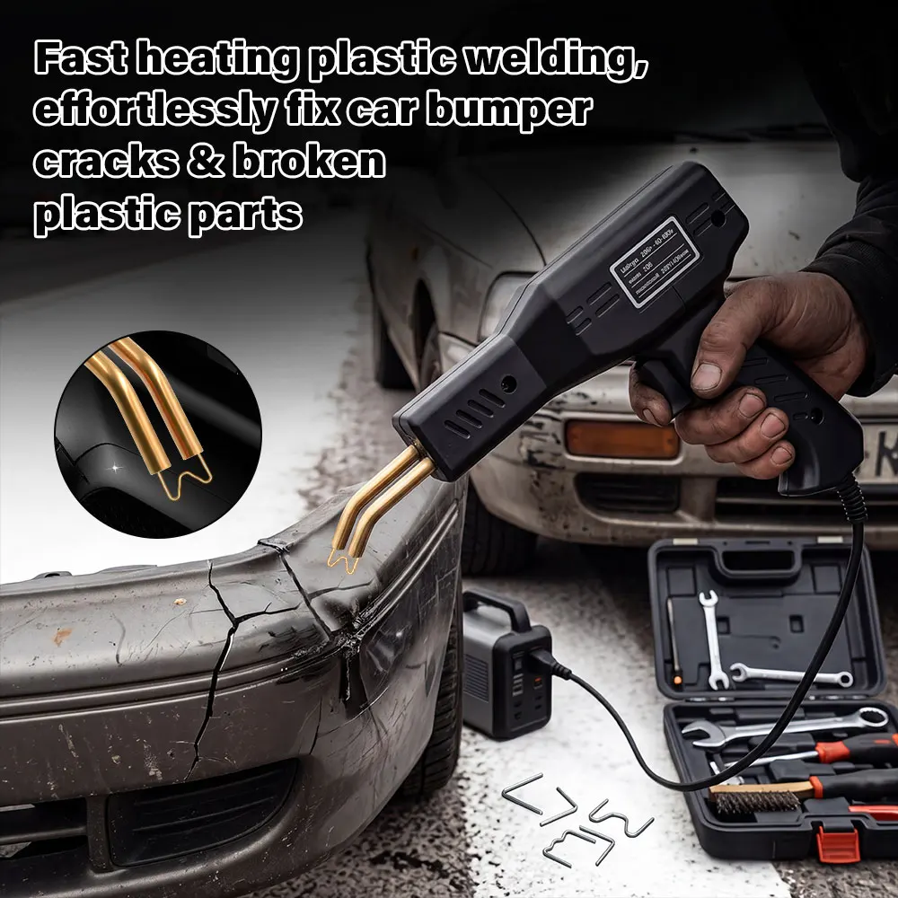 

New Plastic Welding Gun Hot Stapler Car Bumper Repair Kit for Auto PVC Dashboard Plastic Crack Repair Garage Soldering