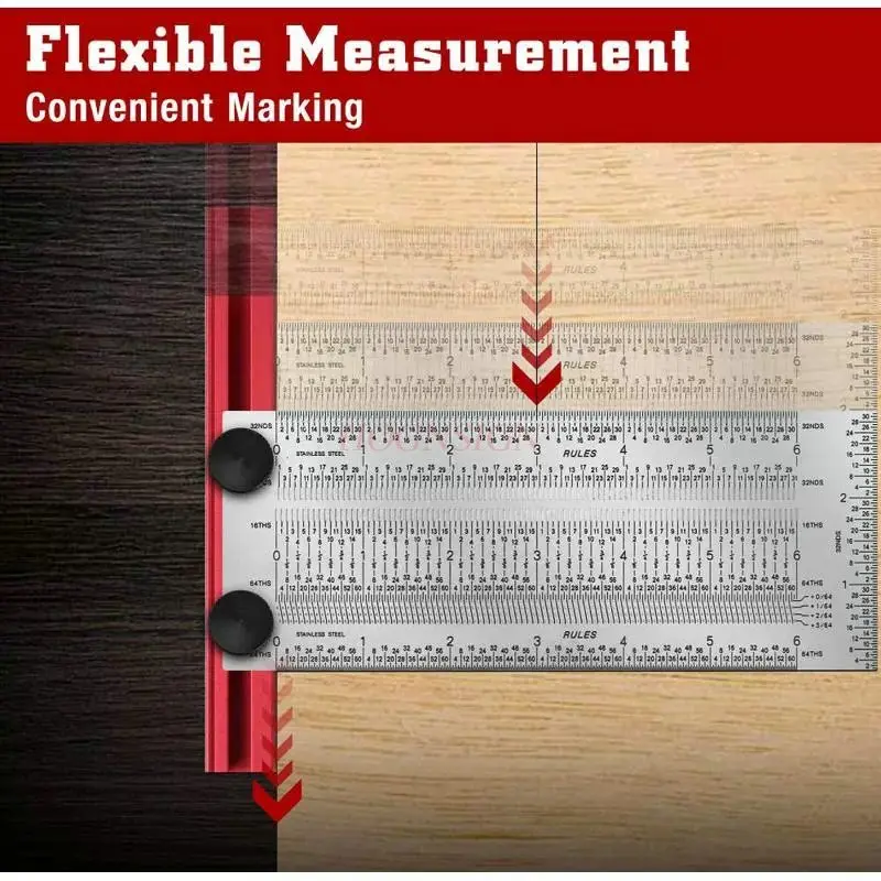 

1 шт. деревянная линейка, маркировочная линейка, императорская шкала, отверстие, маркировка из нержавеющей стали