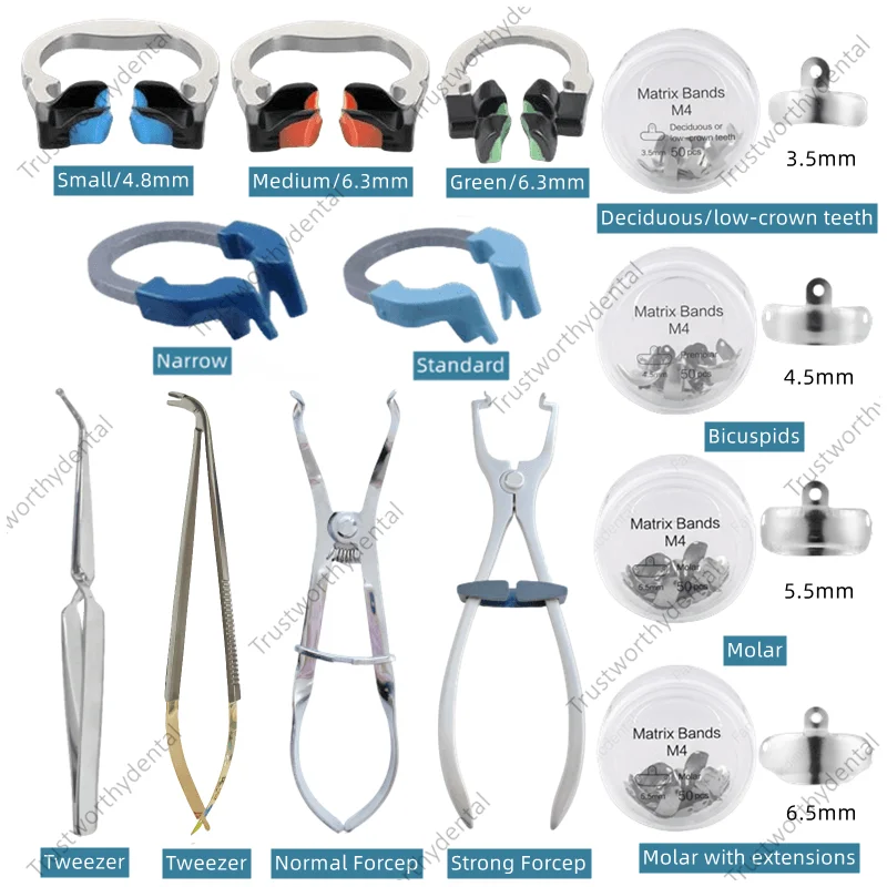 Dental Matrix Bands Sectional Contoured Palodent Titanium Clamping Ring Clamp Fit V3 System Metal Matrice Refill Strata Wedges