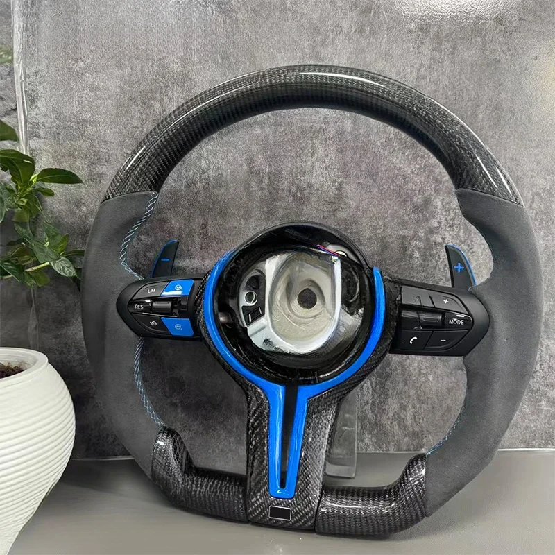 

Улучшенный руль из карбона с отделкой Alcantara и синим покрытием для BMW, подходит для моделей F01, F06, F10, F11, F12, F20