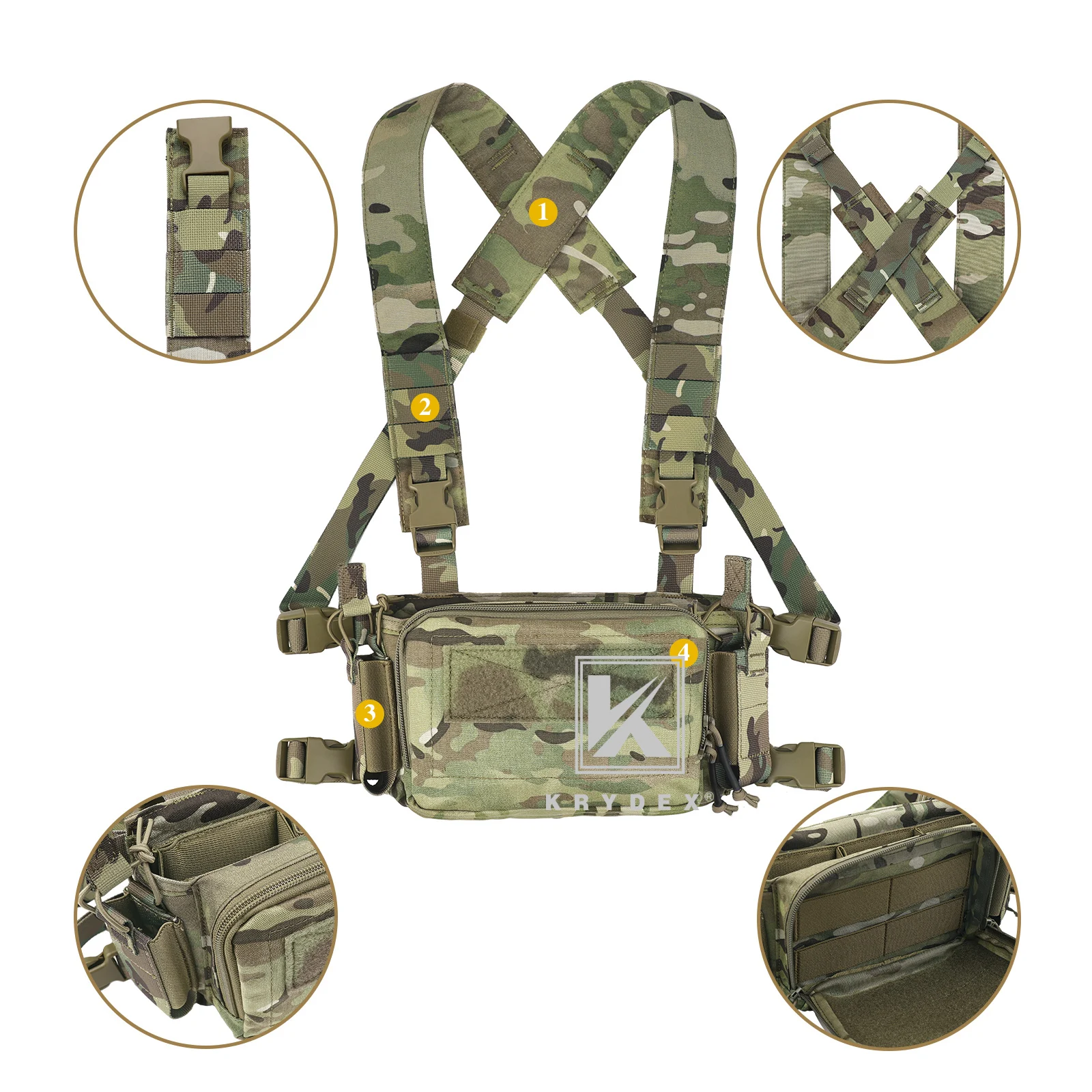 Krydex D3CR Chaleco táctico de pecho MOLLE portacargadores - imagen 5